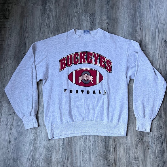 VTG OHIO STATE buckeyes crewneck sweatshirt L volunteer knit apparel made in USA - Picture 1 of 7